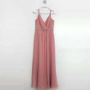 David's Bridal Spaghetti Strap Rose Bridesmaid Dress Size 6